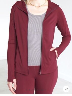 Grace and Lace Best Athletic Port Zip Up Jacket - Port / L